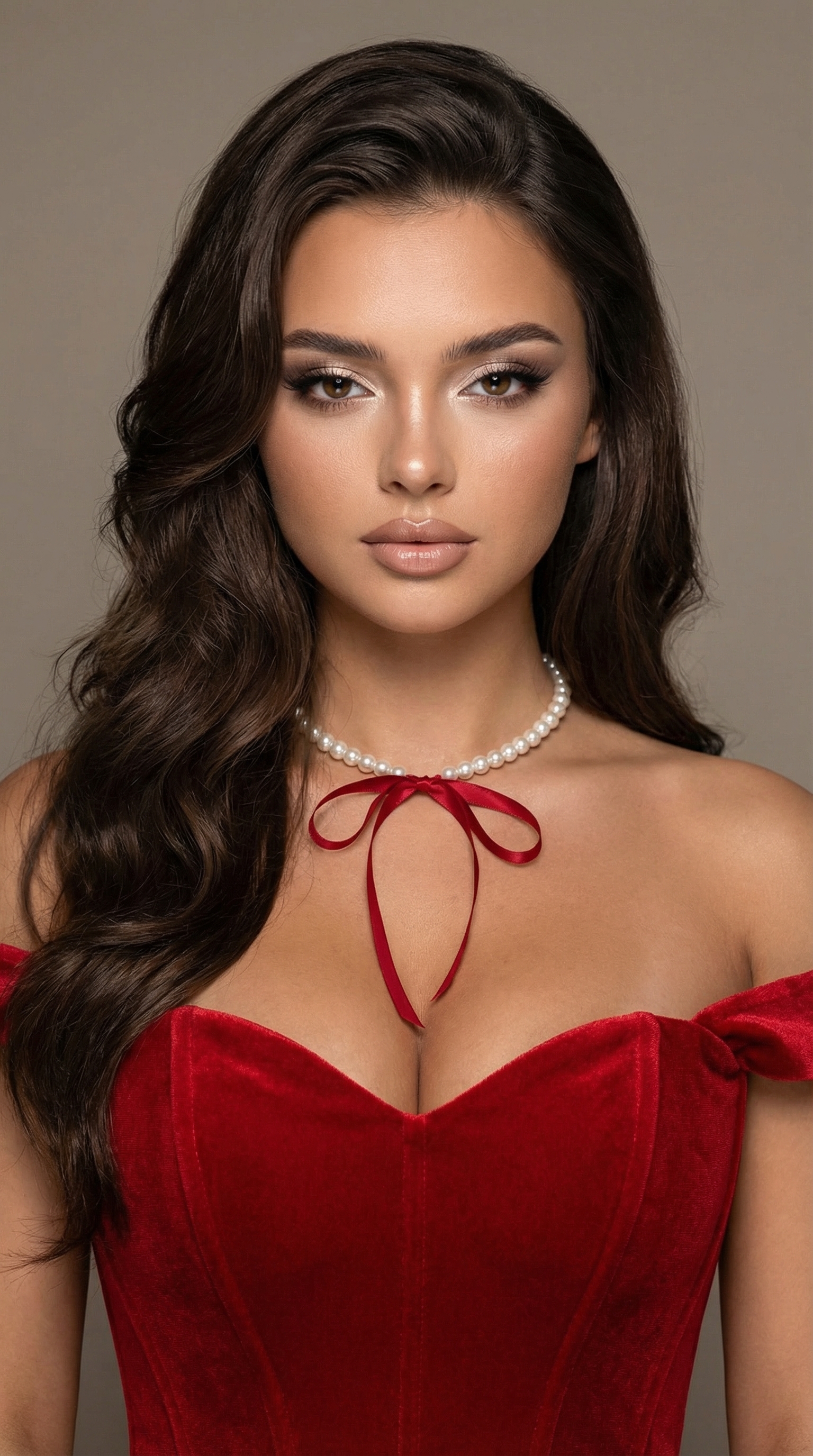 Glamorous Beauty Portrait Red Velvet | پرامپت تصویر هوش مصنوعی