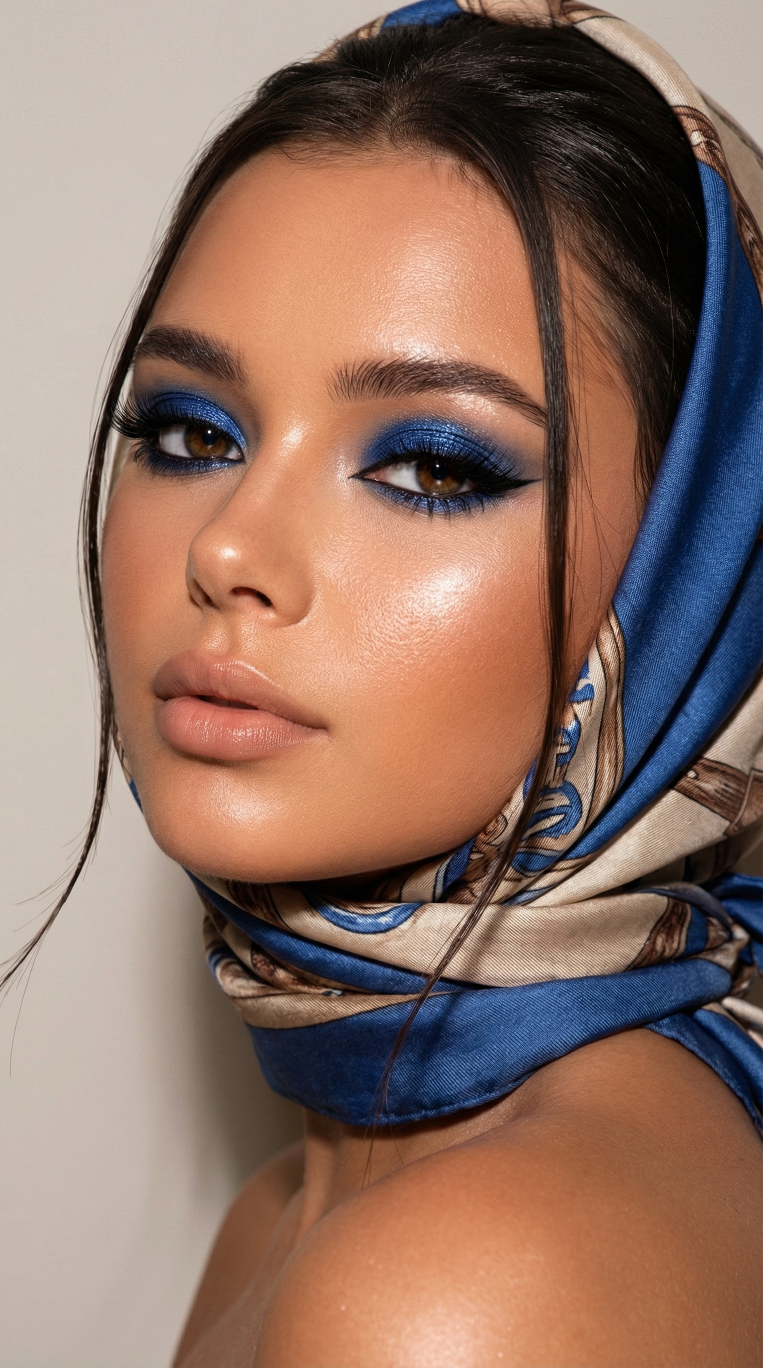 Vintage Glamour Blue Eyeshadow Portrait | پرامپت تصویر هوش مصنوعی