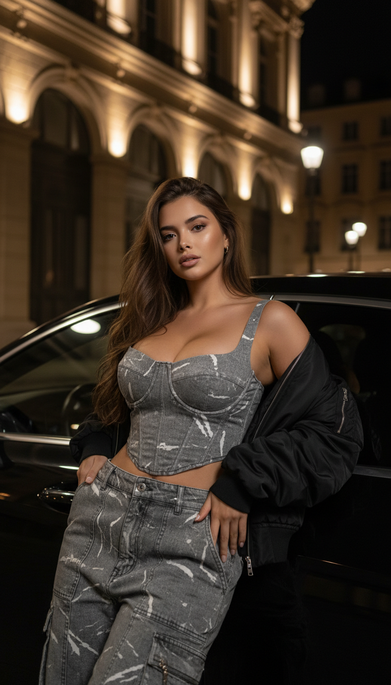 Urban Night Fashion Portrait | پرامپت تصویر هوش مصنوعی