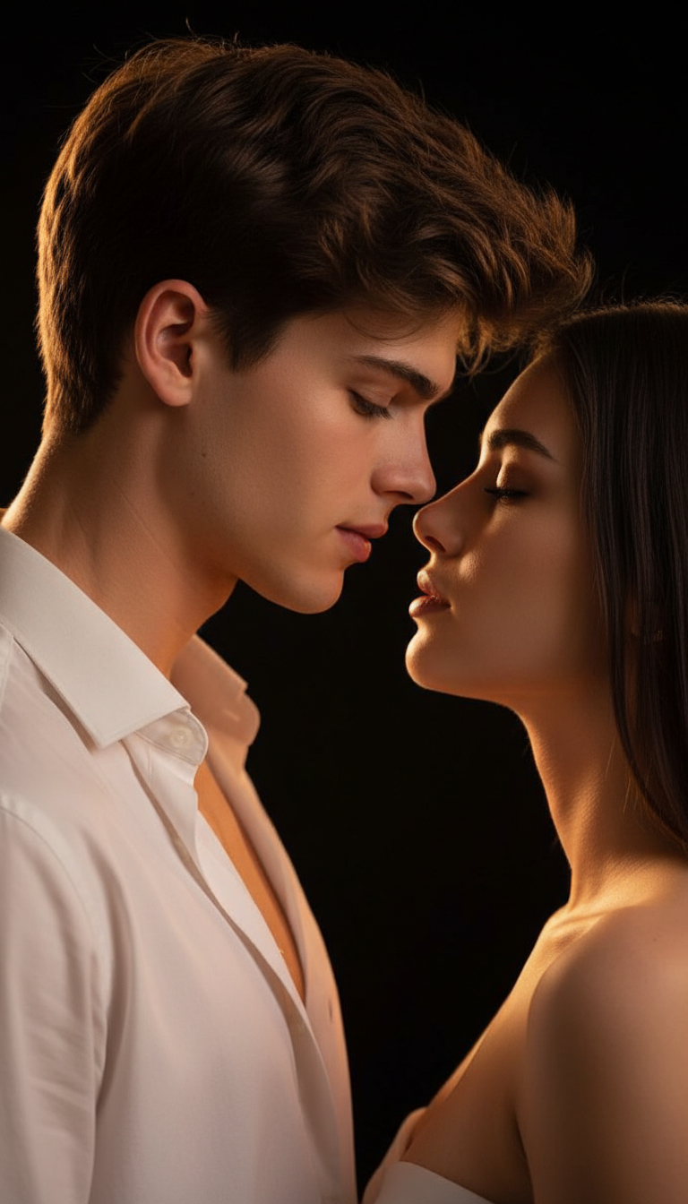 Intimate Lovers in Golden Light | پرامپت تصویر هوش مصنوعی