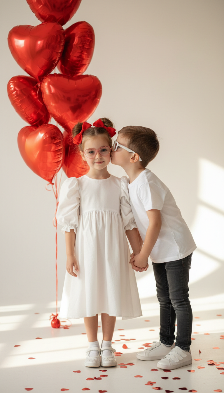 Siblings Share Valentine's Day Magic | پرامپت تصویر هوش مصنوعی