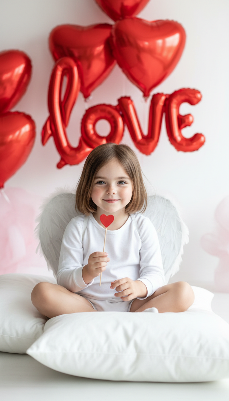 Sweet Angel Baby Valentine Portrait | پرامپت تصویر هوش مصنوعی