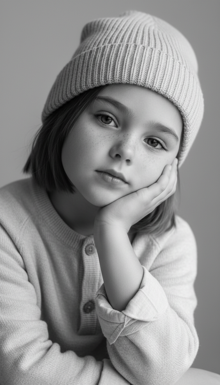 Thoughtful Boy in Winter Hat | پرامپت تصویر هوش مصنوعی