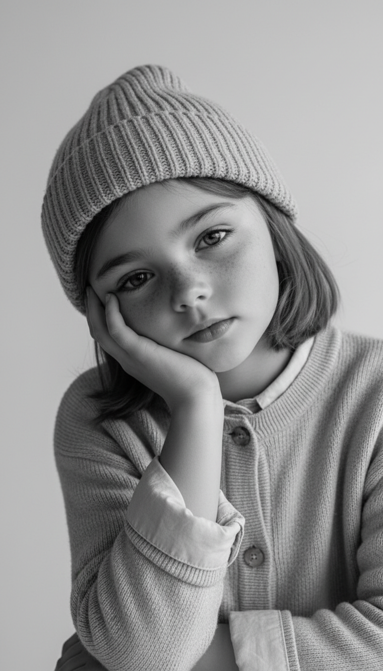 Thoughtful Boy in Knitted Cap | پرامپت تصویر هوش مصنوعی