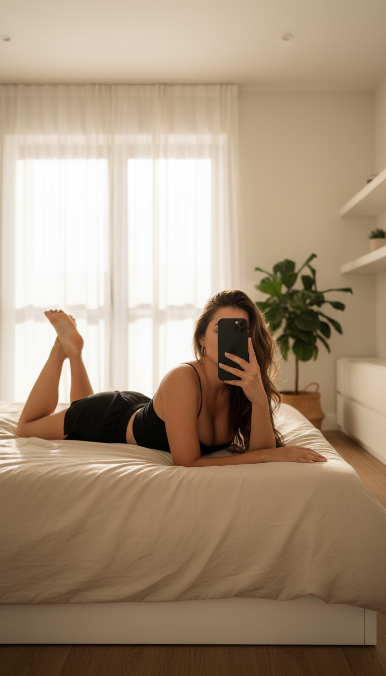 Peaceful Morning Glow Bedroom Portrait | پرامپت تصویر هوش مصنوعی