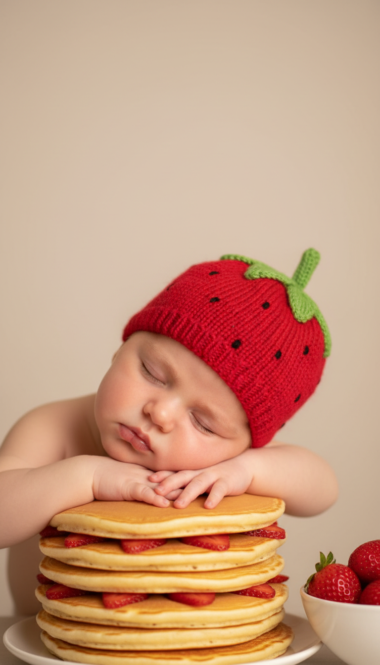 Baby Dreams on Strawberry Pancakes | پرامپت تصویر هوش مصنوعی