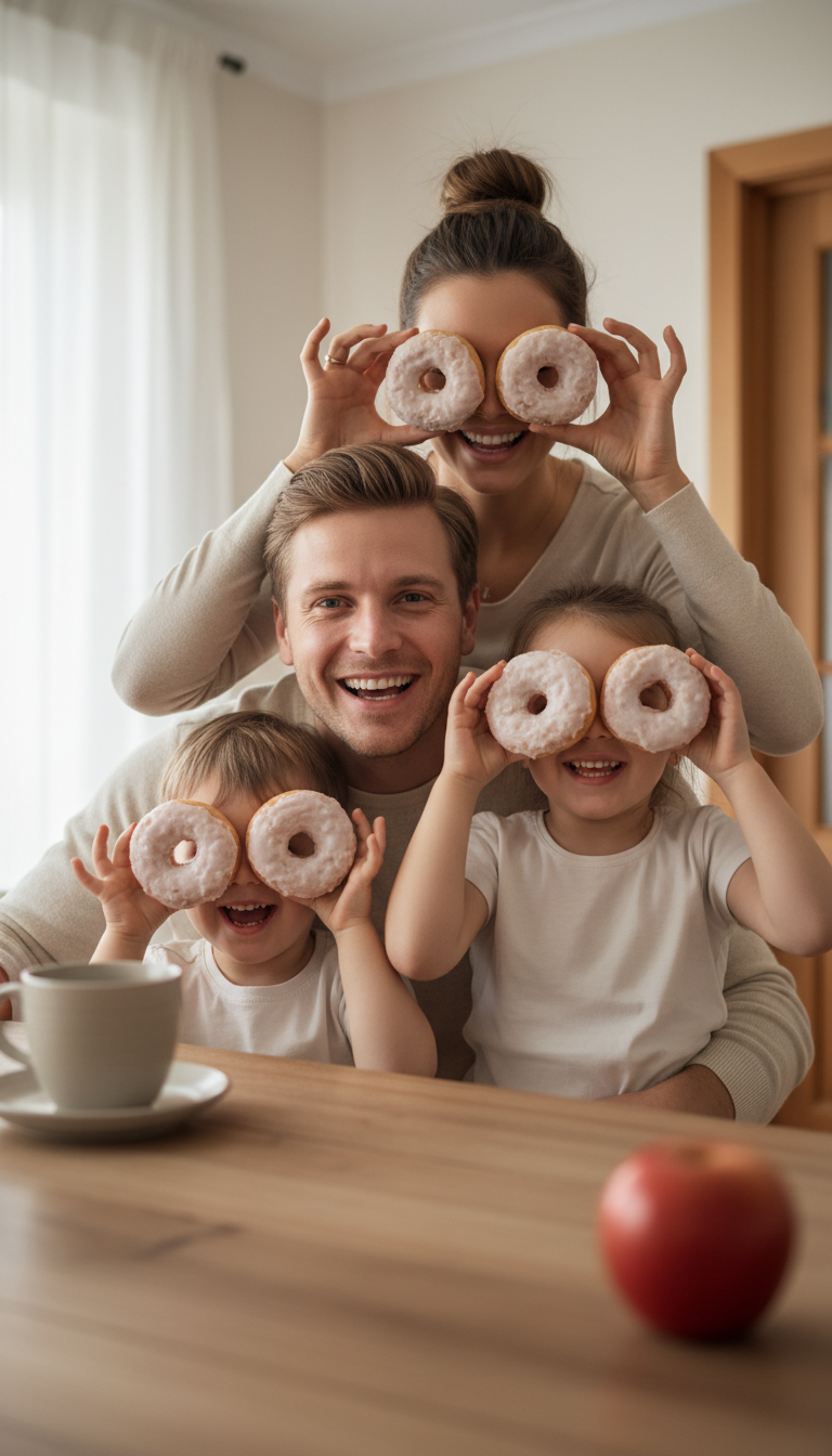Family Donut Fun at Breakfast | پرامپت تصویر هوش مصنوعی