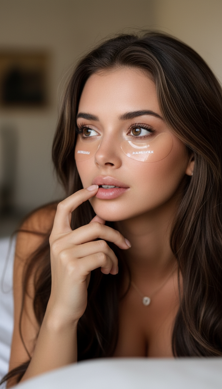 Sensual Beauty with Eye Patches | پرامپت تصویر هوش مصنوعی