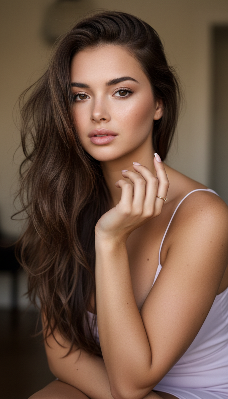 Ethereal Portrait with Flowing Hair | پرامپت تصویر هوش مصنوعی