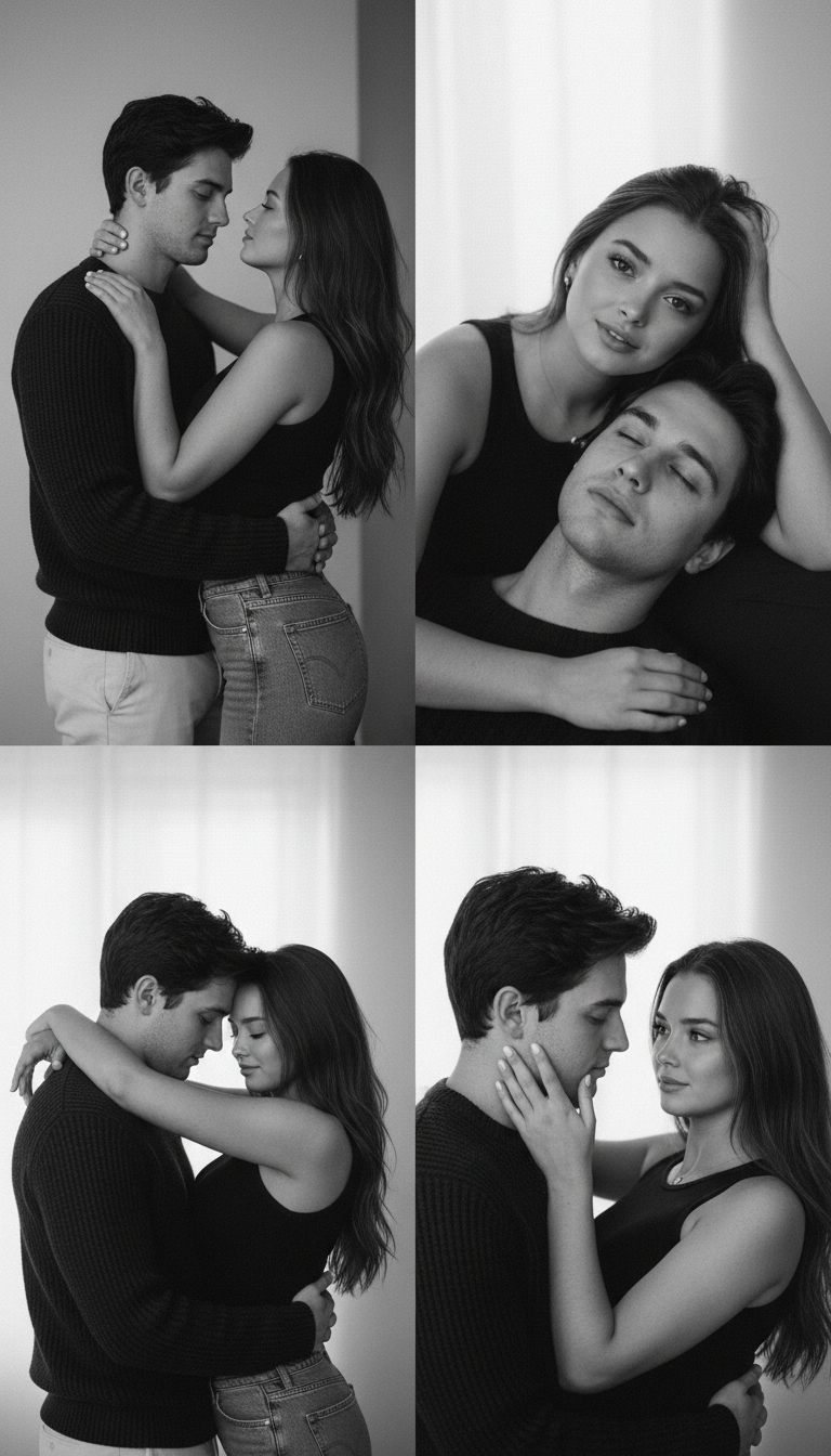 Intimate Monochrome Love Story | پرامپت تصویر هوش مصنوعی