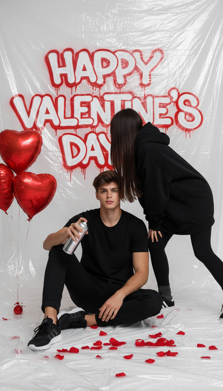 Urban Love and Graffiti Romance | پرامپت تصویر هوش مصنوعی