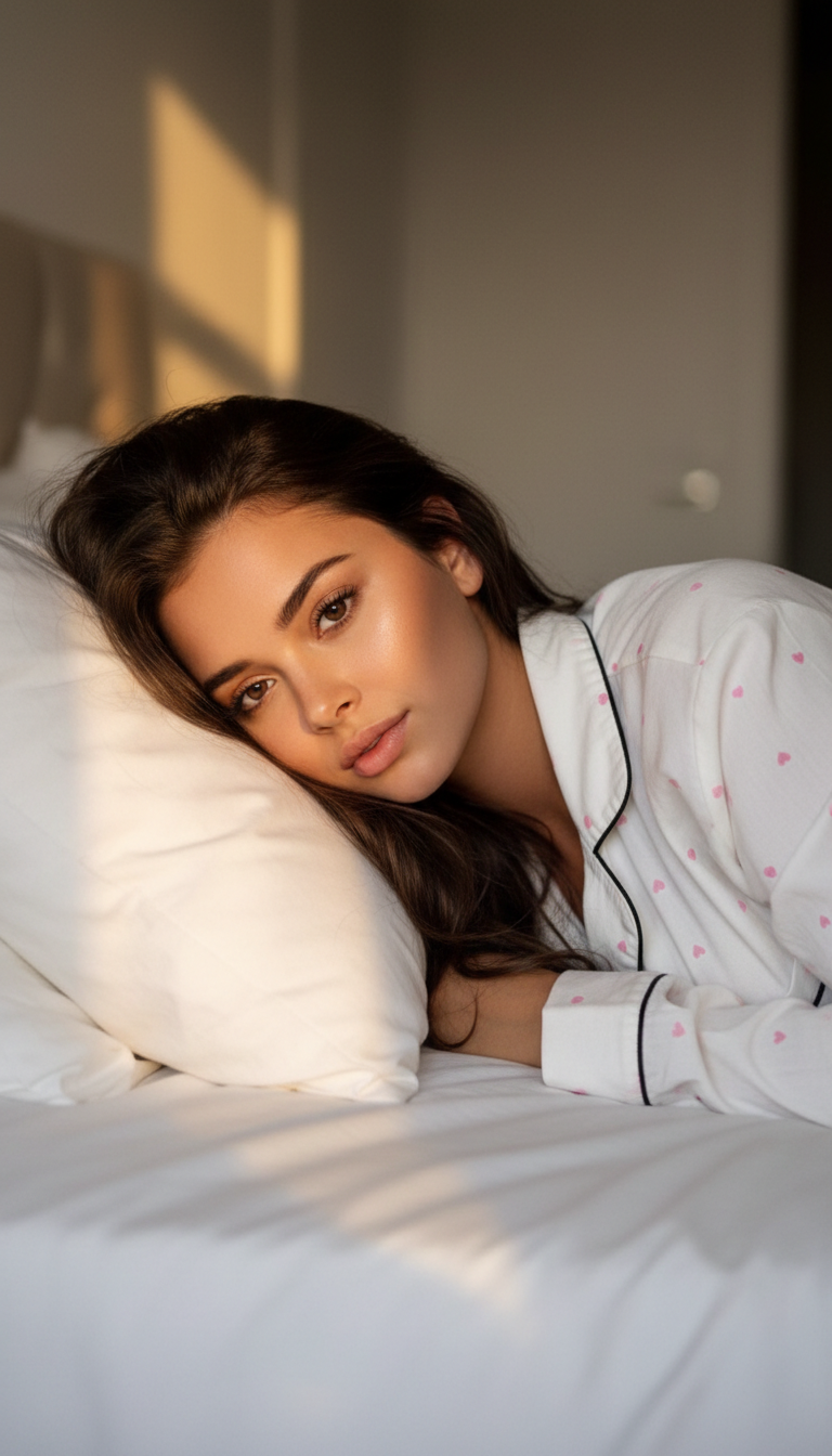 Dreamy Morning Portrait in Silk | پرامپت تصویر هوش مصنوعی