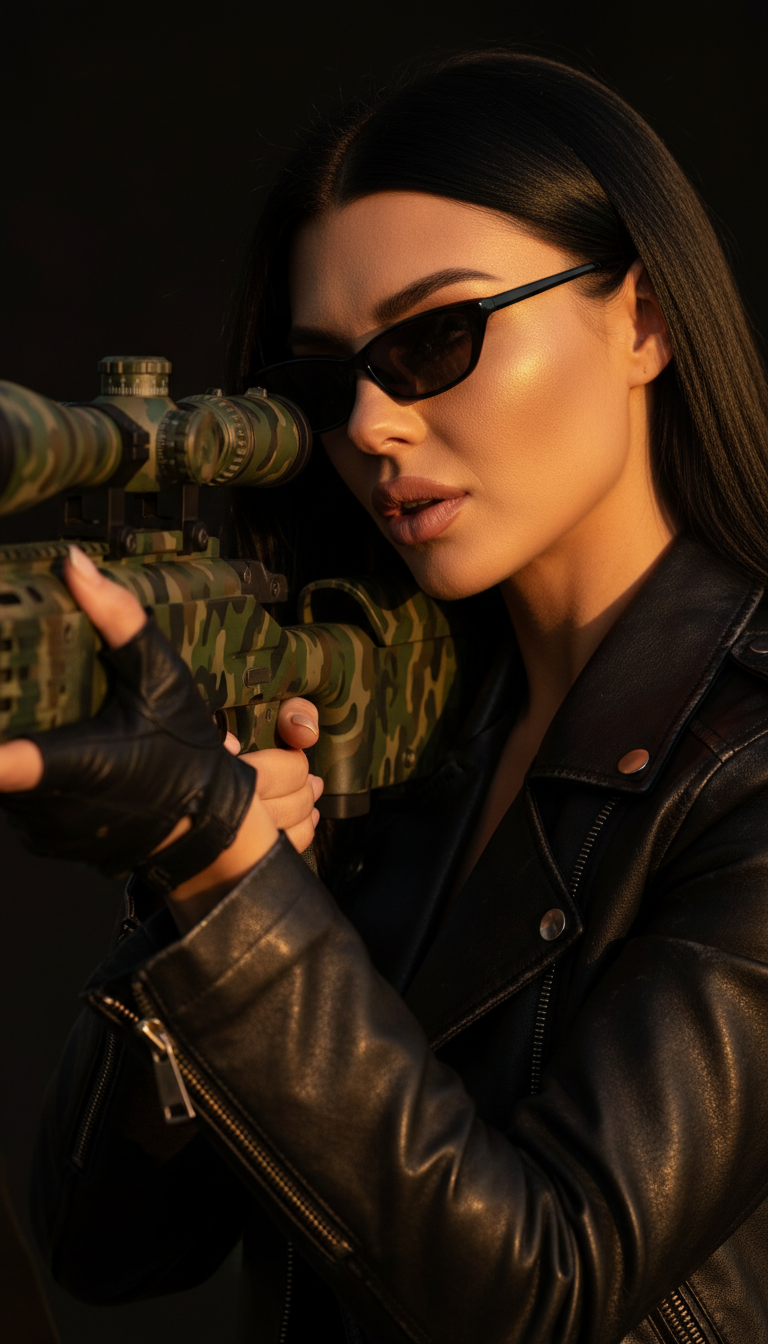 Huntress in Golden Sunset Light | پرامپت تصویر هوش مصنوعی