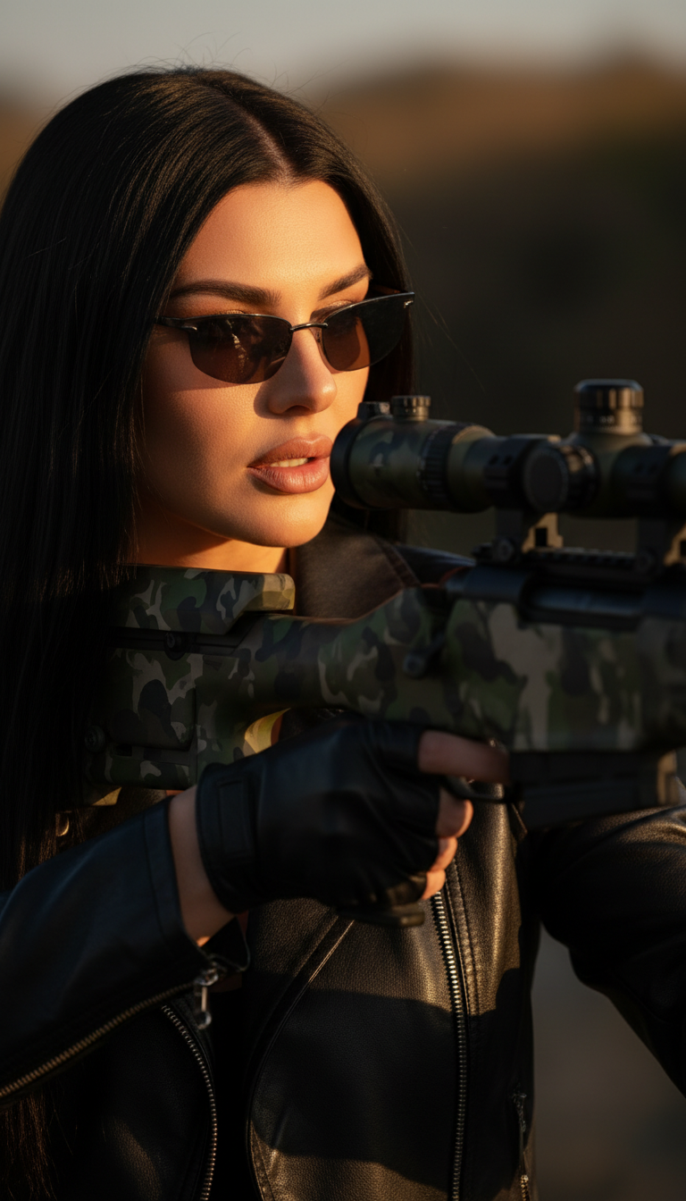 Huntress in Golden Sunset Light | پرامپت تصویر هوش مصنوعی