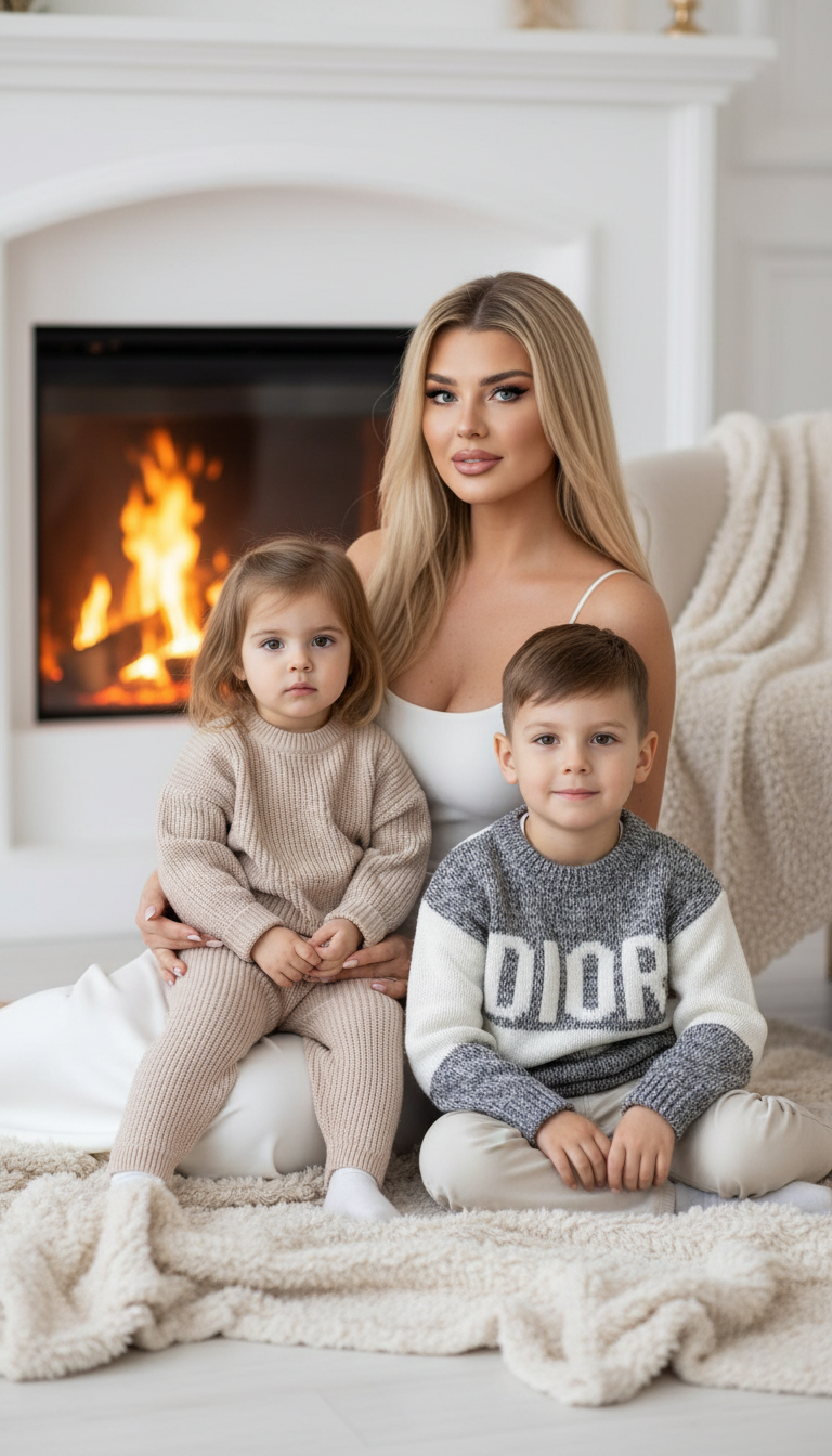 Cozy Family Moment by Firelight | پرامپت تصویر هوش مصنوعی