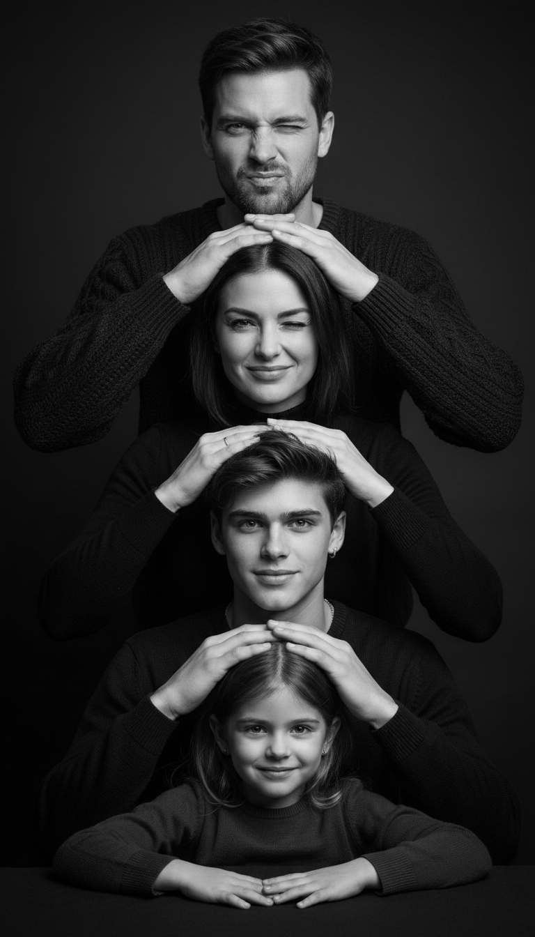 Family Portrait Playful Expressions | پرامپت تصویر هوش مصنوعی