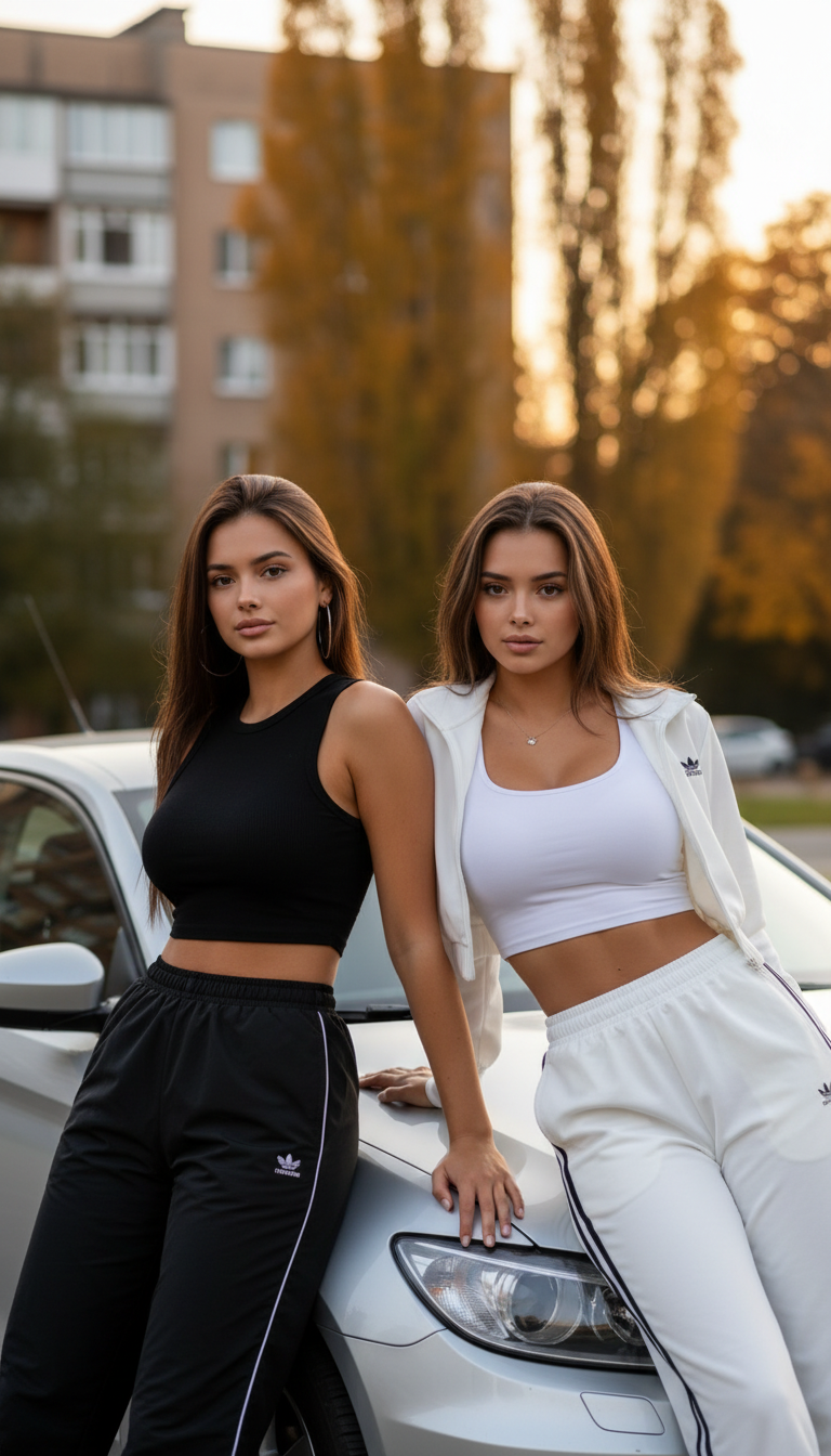 Stylish Friends Autumn Car Portrait | پرامپت تصویر هوش مصنوعی