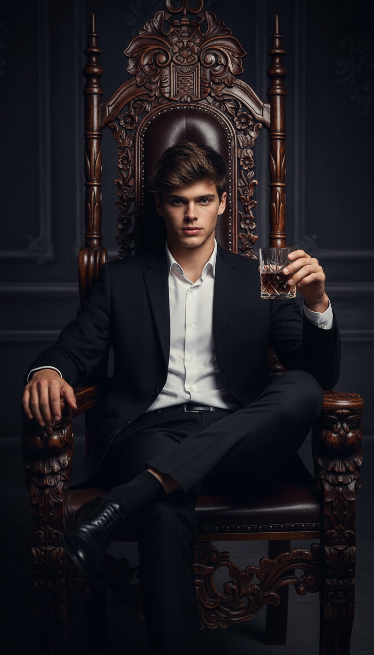 Powerful Executive on Gothic Throne | پرامپت تصویر هوش مصنوعی