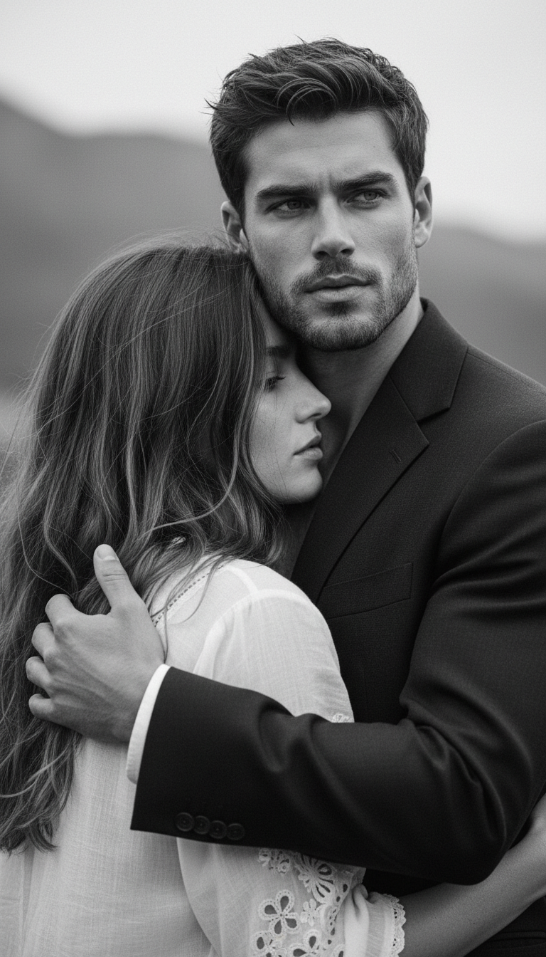 Tender Embrace in Monochrome Light | AI Image Prompt