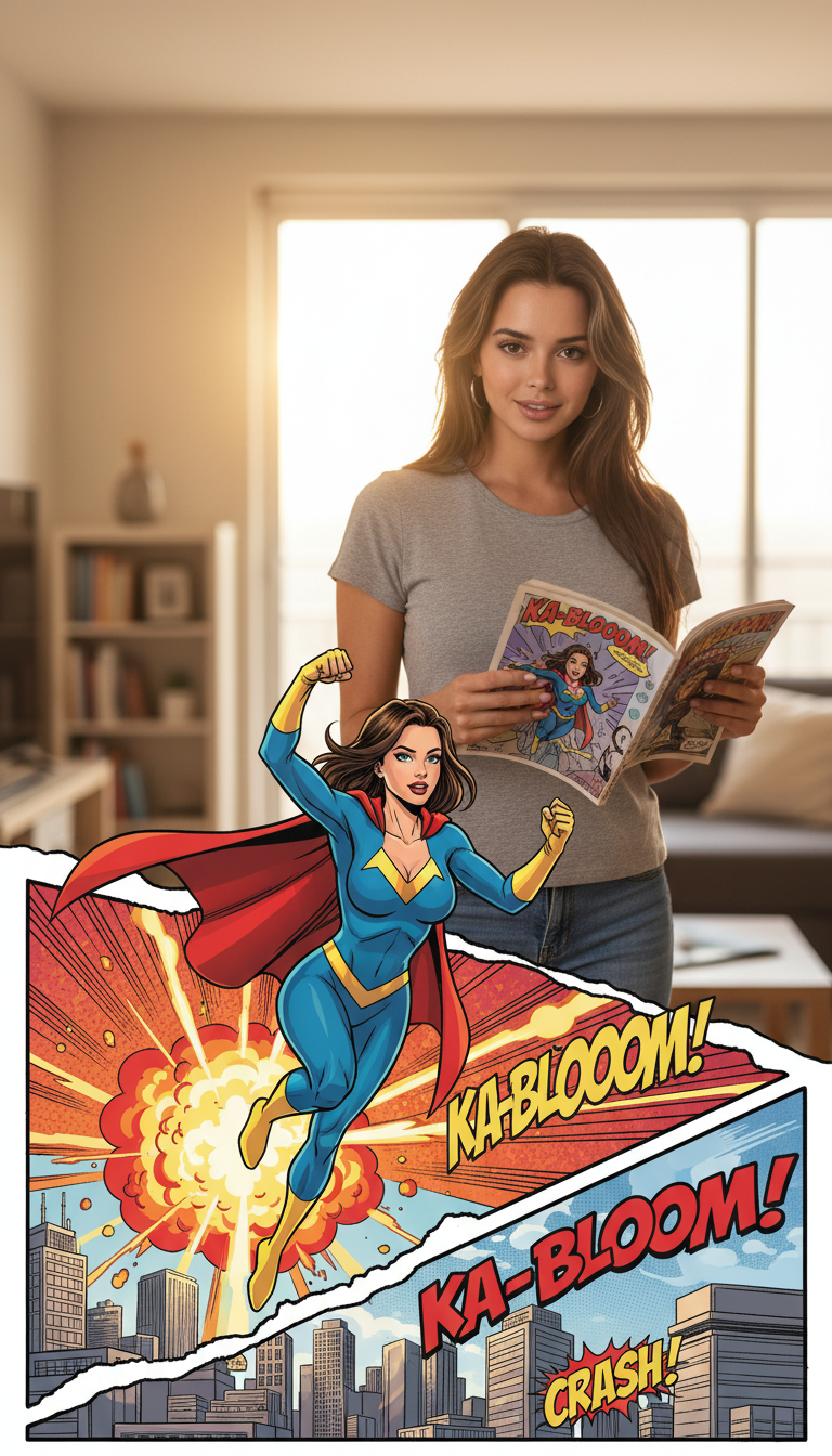 Reality Meets Comic Book Dreams | پرامپت تصویر هوش مصنوعی