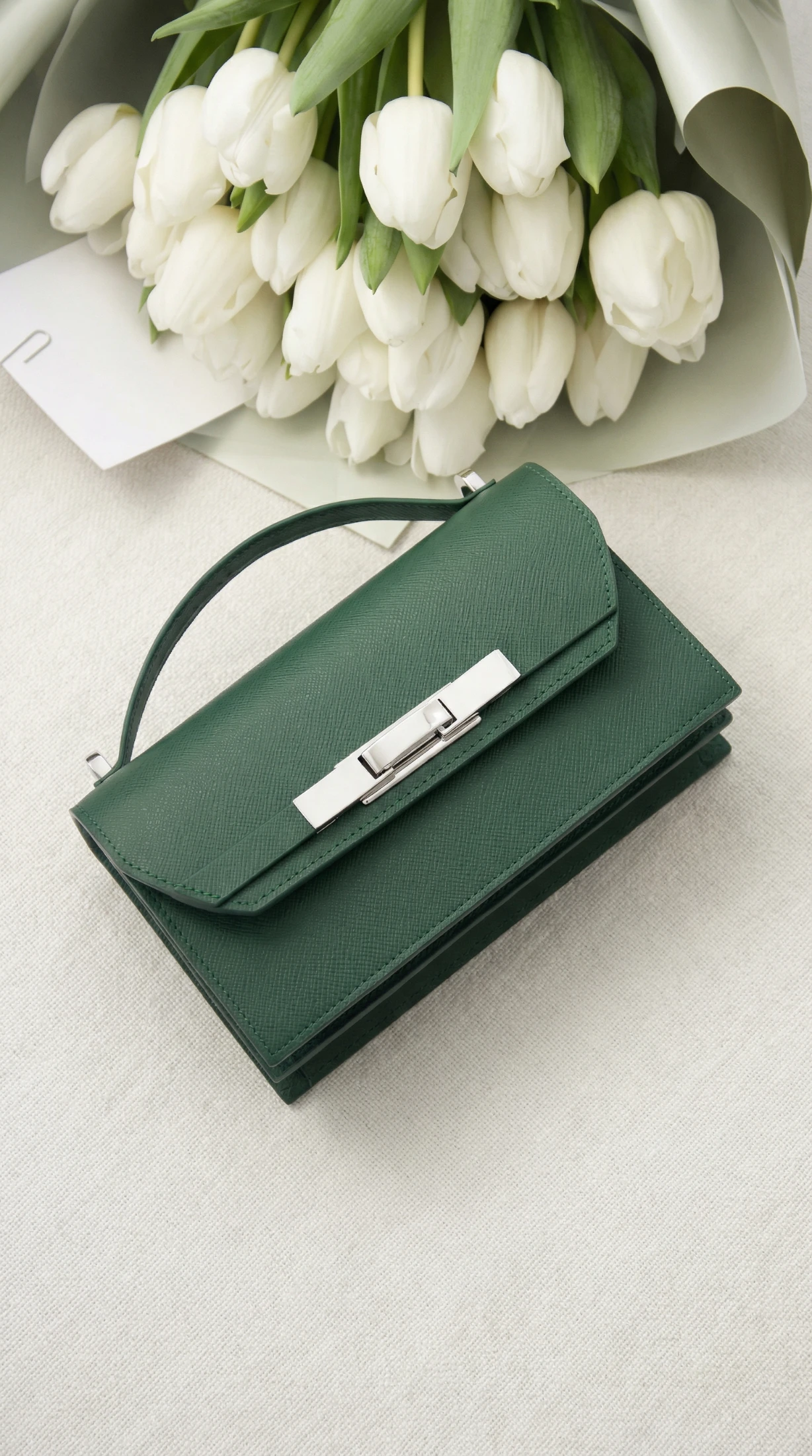 Elegant Green Handbag Spotlight Poster