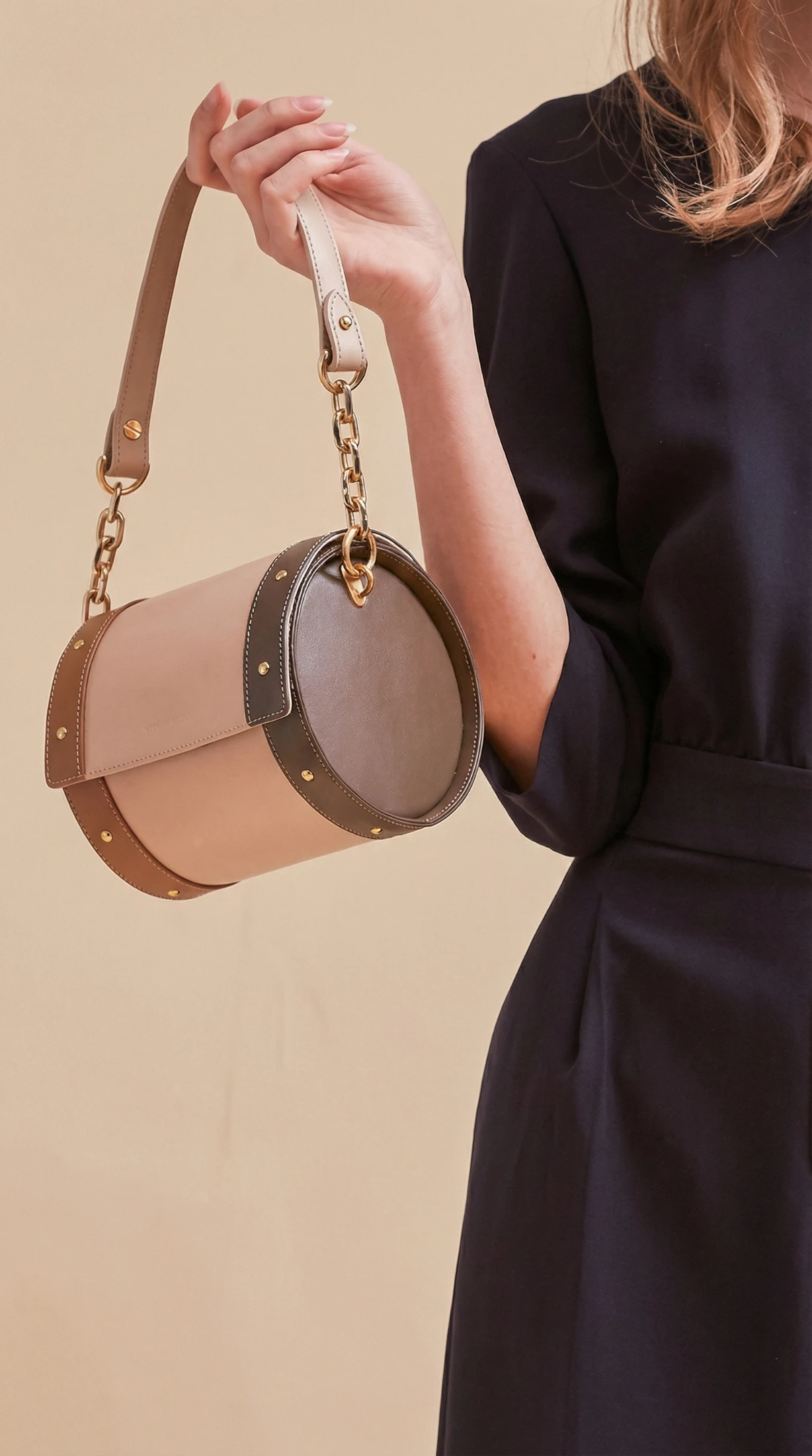 Elegant Cylindrical Bag Showcase Poster