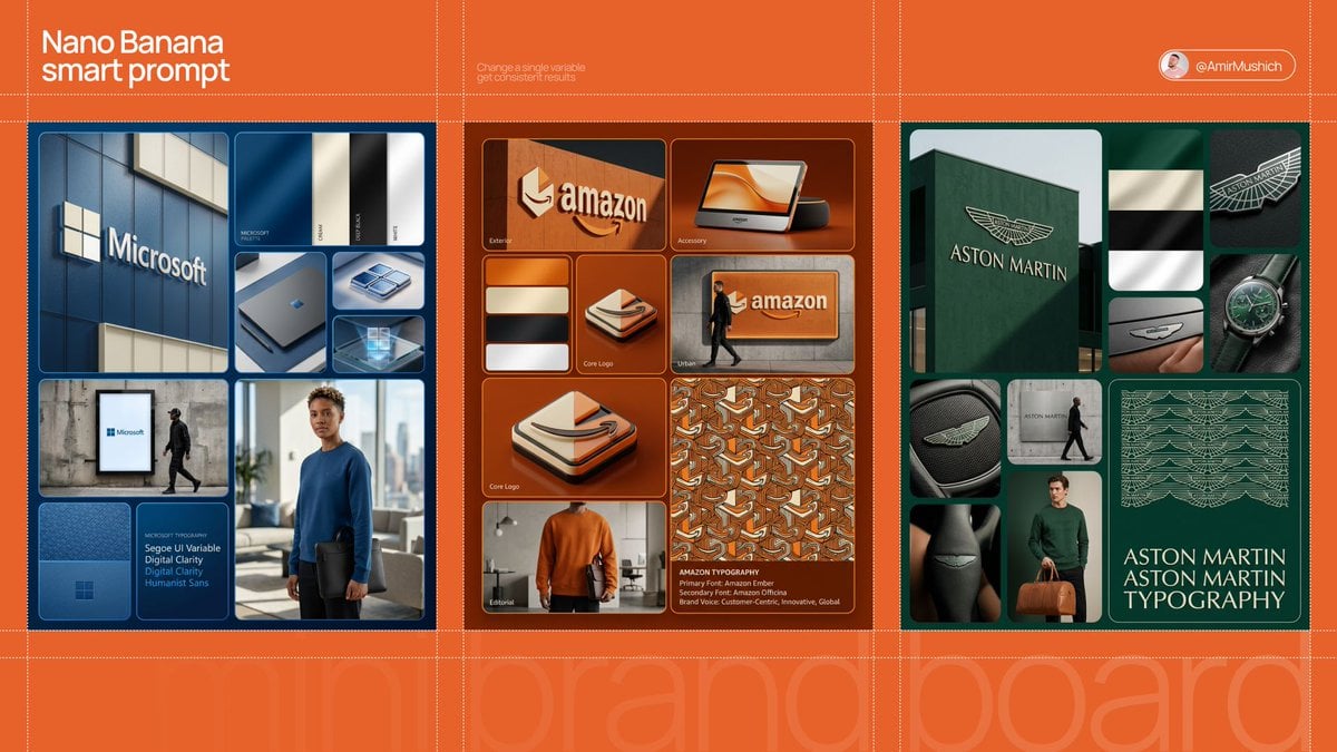 [BRAND NAME]. Act as a Senior AI Visual Strategist & Creative Director.
Goal: Generate a grid-based brand identity showc