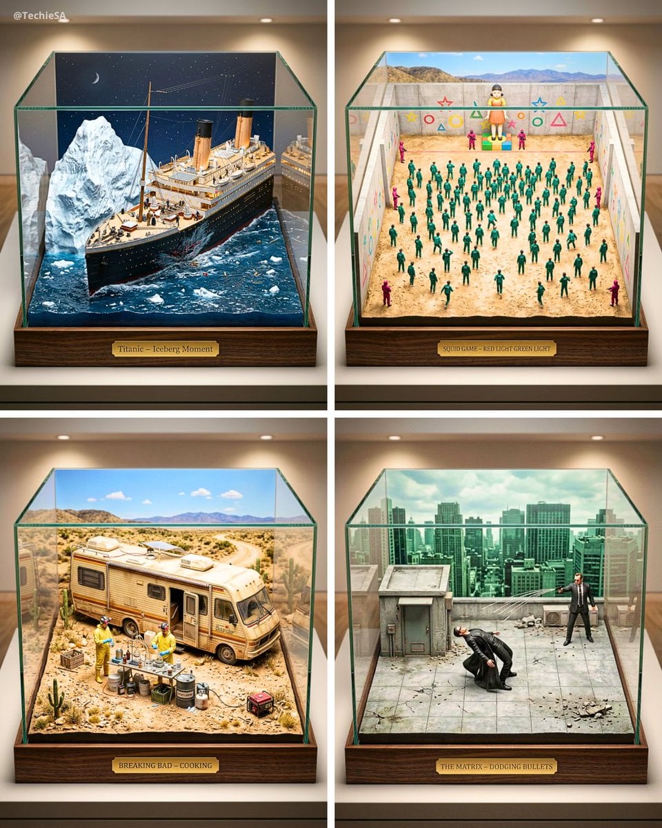 Ultra-detailed large-scale miniature diorama of the [ICONIC SCENE] from [MOVIE/SHOW] presented as a premium museum-quali
