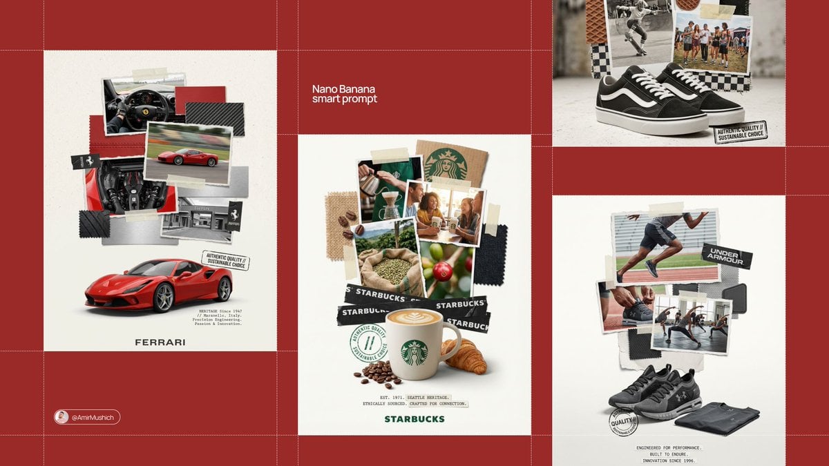 [BRAND NAME]

[PRODUCT TYPE] (Clothing / Food / Automotive / Tech).

Goal: Generate a professional "scrapbook" style col