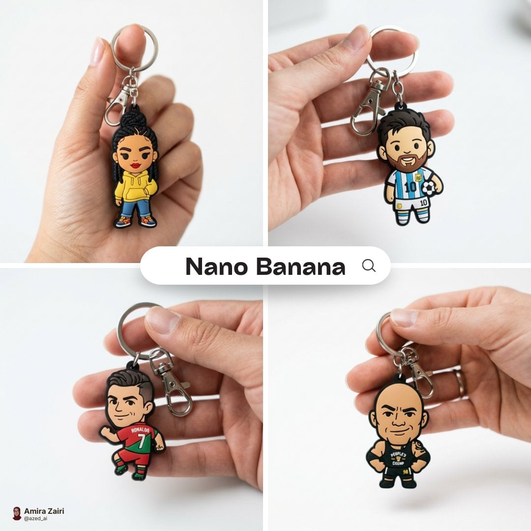 Close-up photo of a cute, color[Primary Color: ful rubber keychain held]gently in a person’s hand. The keychain features