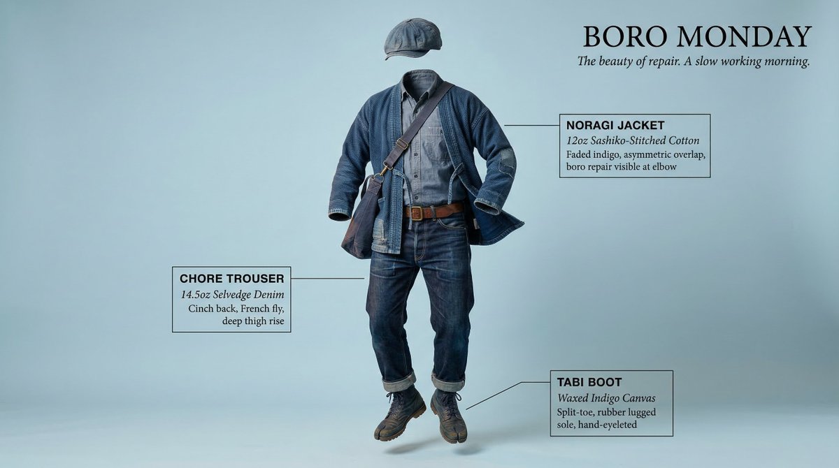 Complete [STYLE] outfit floating in its exact worn position around  an invisible body with every piece suspended mid-bre