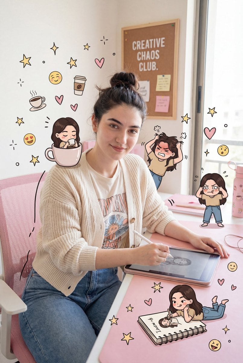 Use the reference photo to create a realistic female character, soft smile, with a fun and natural expression, without c