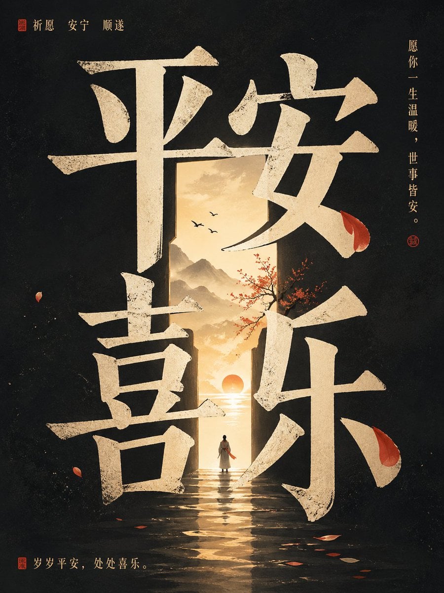 高级概念海报，竖版 3:4，核心文字为[输入文字]

请先深度理解'[输入文字]'的表层含义、深层寓意、情绪气质、文化联想、人物命运感与隐含张力，再决定最适合它的画面风格、构图方式、色彩气质和视觉隐喻。

画面风格必须由词义自动生成，不要机