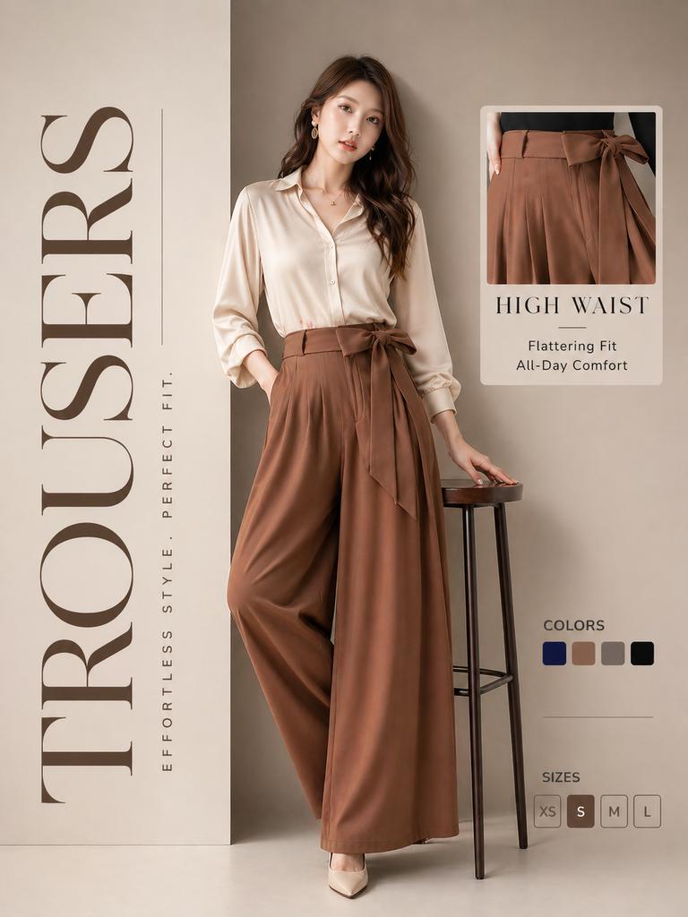 Luxury fashion advertisement poster, ultra-premium editorial style (Gucci aesthetic), soft warm beige gradient backgroun
