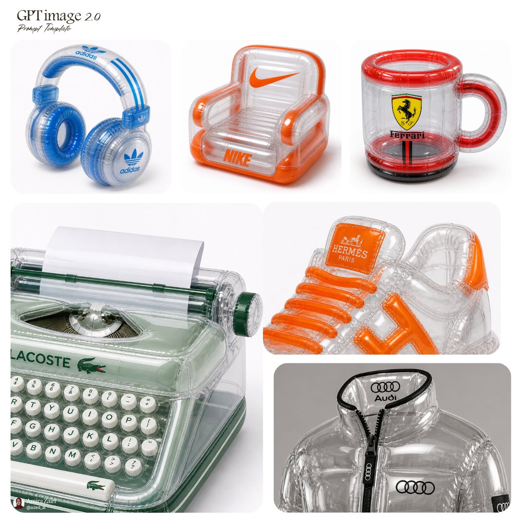 inflatable [product], transparent plastic material, high-gloss reflective surface, visible seams, air chambers, soft inf