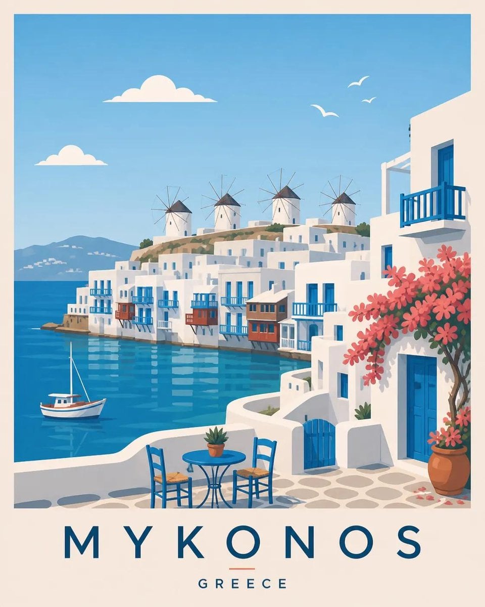 Create a premium editorial travel poster illustration of [DESTINATION].

Style:

flat vector illustration, ultra clean m