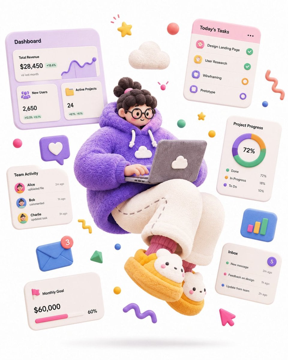 A complete single 3D illustration, exaggerated artistic editorial illustration style, not storyboard, not a collage layo