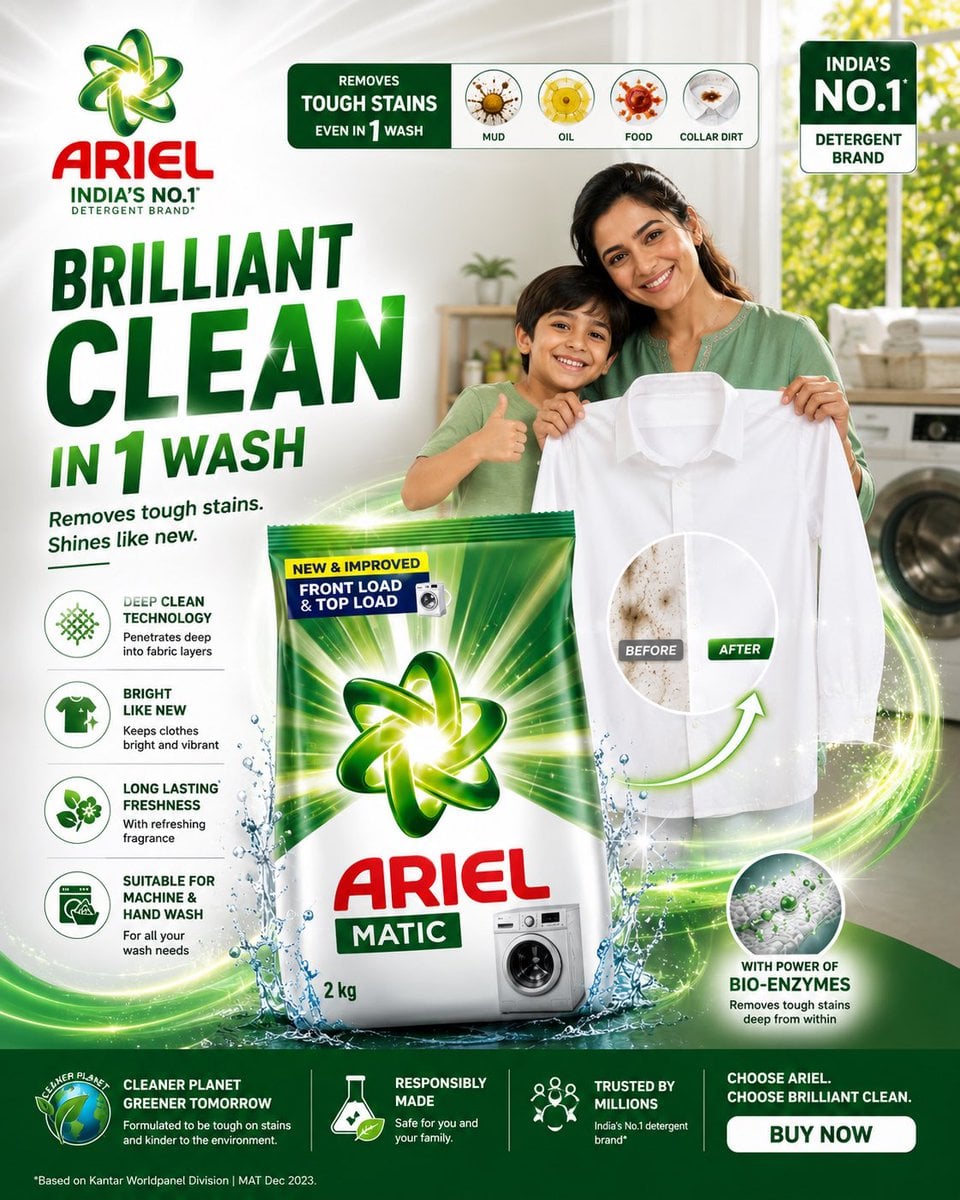 FORMAT:
4:5 vertical premium FMCG SMM poster
hyper-realistic detergent advertising
luxury commercial product photography