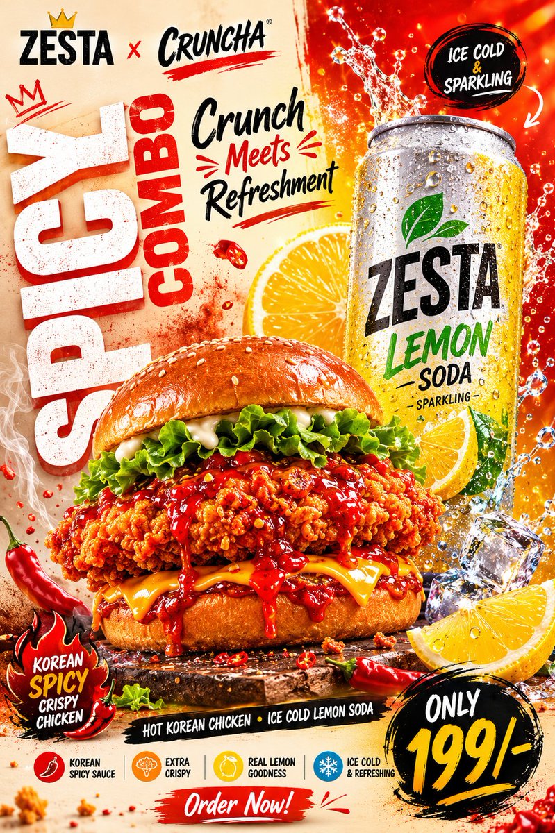 [Hero Subject: GPT Image] 2 on [Hero Subject: ChatGPT

Prompt]:
Create a bold modern fast-food advertising poster featur
