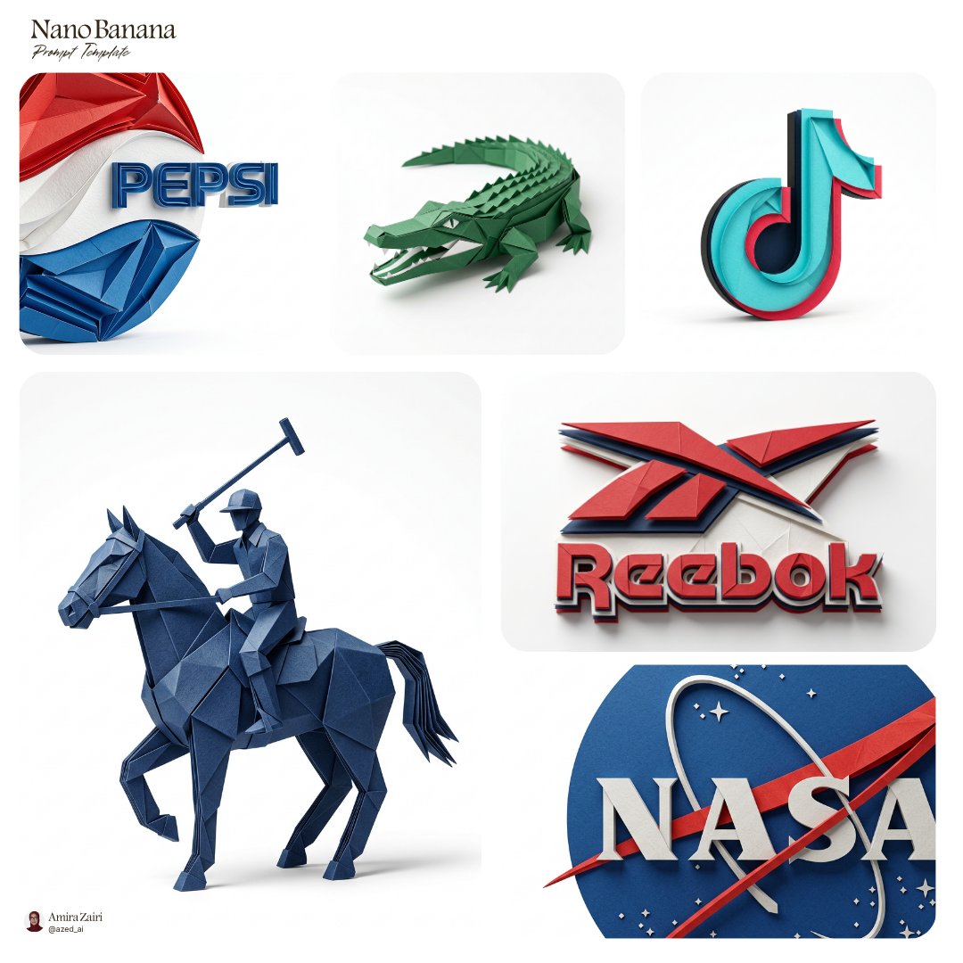 Create an ultra-detailed hyper-realistic 3D render of [logo], transformed into an elegant folded paper sculpture with cr
