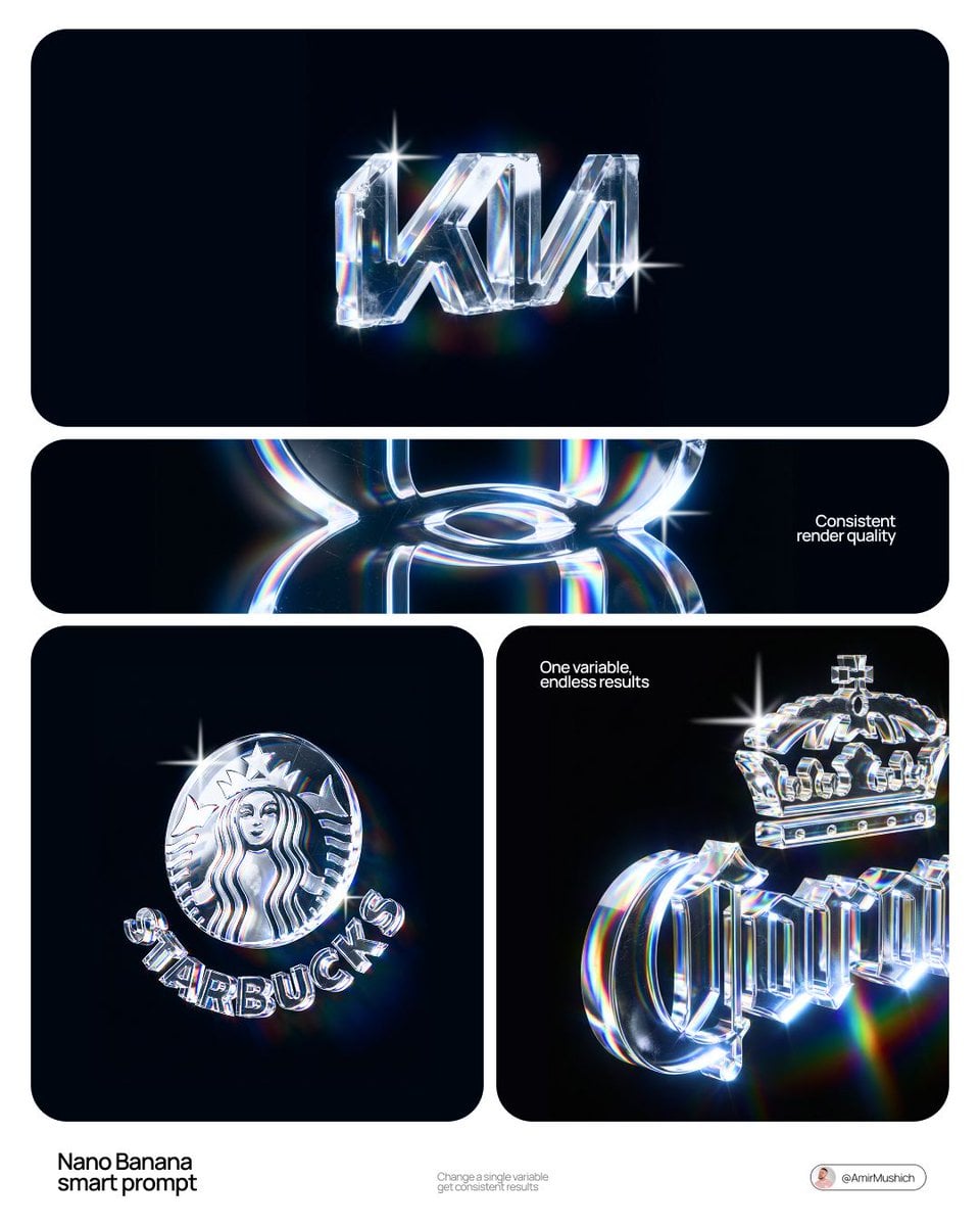 [BRAND NAME]
Act as a CGI Optical Physicist and 3D Type Sculptor creating a hero crystal typography visual for a luxury 