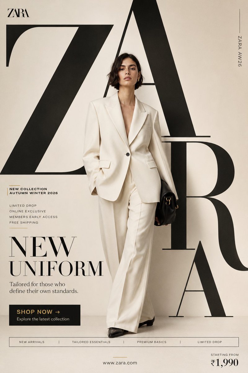 [Campaign Name: NEW UNIFORM]

FORMAT

Ultra-Premium Fashion SMM Promotional Poster
Vertical 4:5
Instagram Hero Creative
