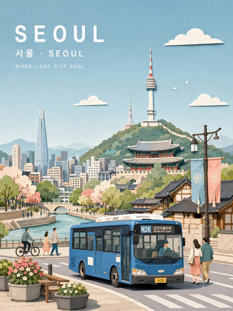 Create a refined wide landscape travel-poster illustration of [CITY NAME].

CORE CONCEPT:  
Depict the city as a calm, e