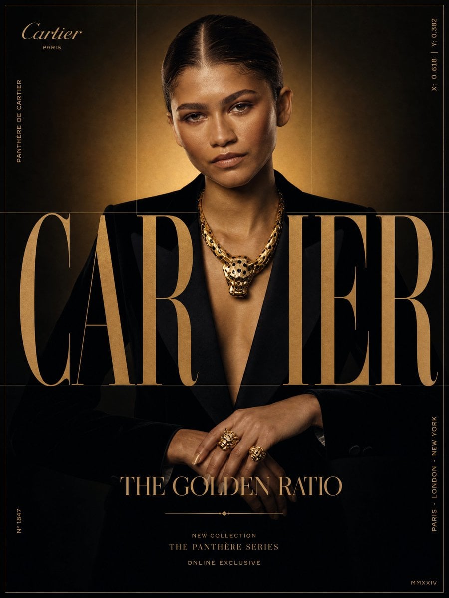 [Brand Name: Cartier] × [Hero Subject: Zendaya] — [Campaign Name: THE GOLDEN RATIO]

FORMAT: Ultra-Premium Jewelry SMM P