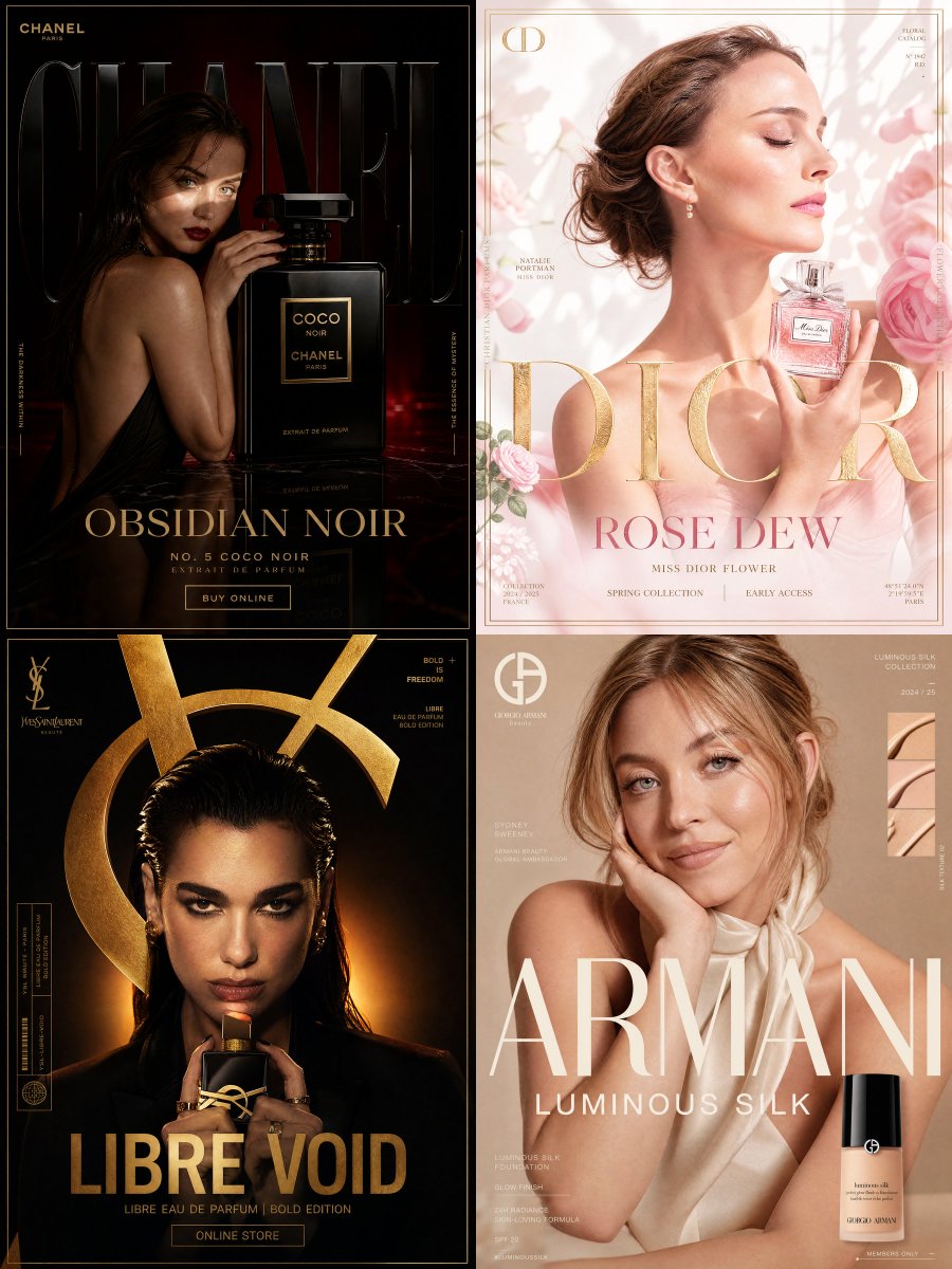 [Brand Name: Chanel Beauty] × [Hero Subject: Ana de Armas] — [Campaign Name: OBSIDIAN NOIR]

FORMAT: Ultra-Premium Beaut
