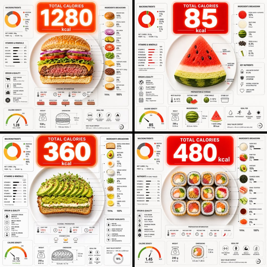 “Ultra-clean top-down (90° flat lay) infographic composition. A perfectly centered white ceramic plate sits on a seamles