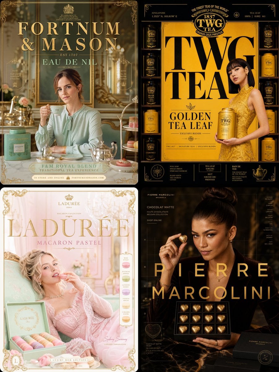 [Brand Name: Fortnum & Mason] × [Hero Subject: Emma Watson] — [Campaign Name: EAU DE NIL]
FORMAT: Ultra-Premium Gastrono
