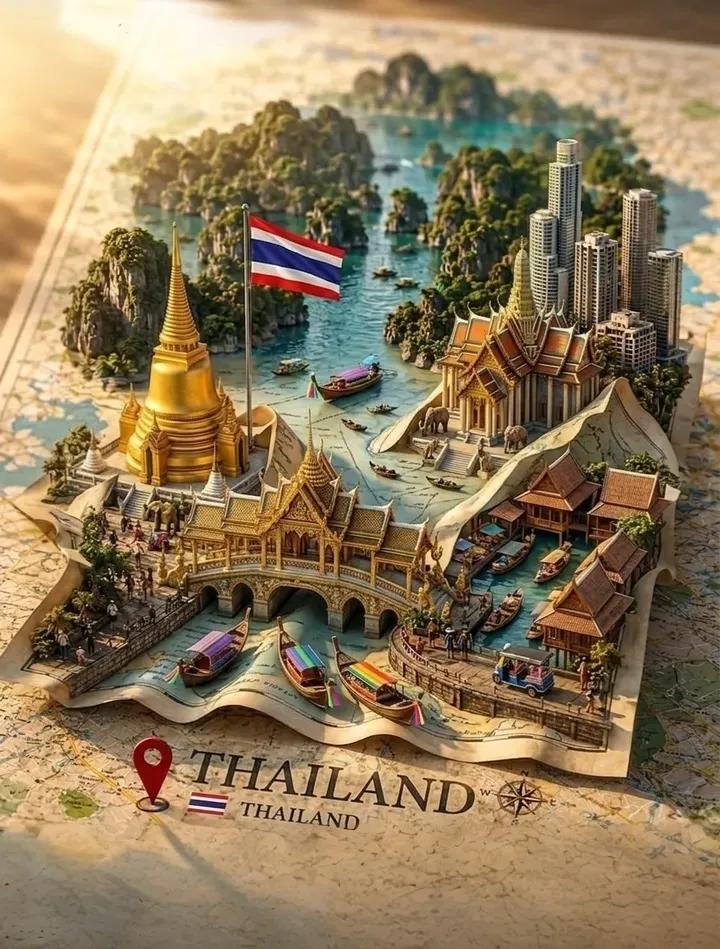 A hyper-realistic 3D pop-up diorama of [Location] emerging seamlessly from a vintage folded topographical map, as if the
