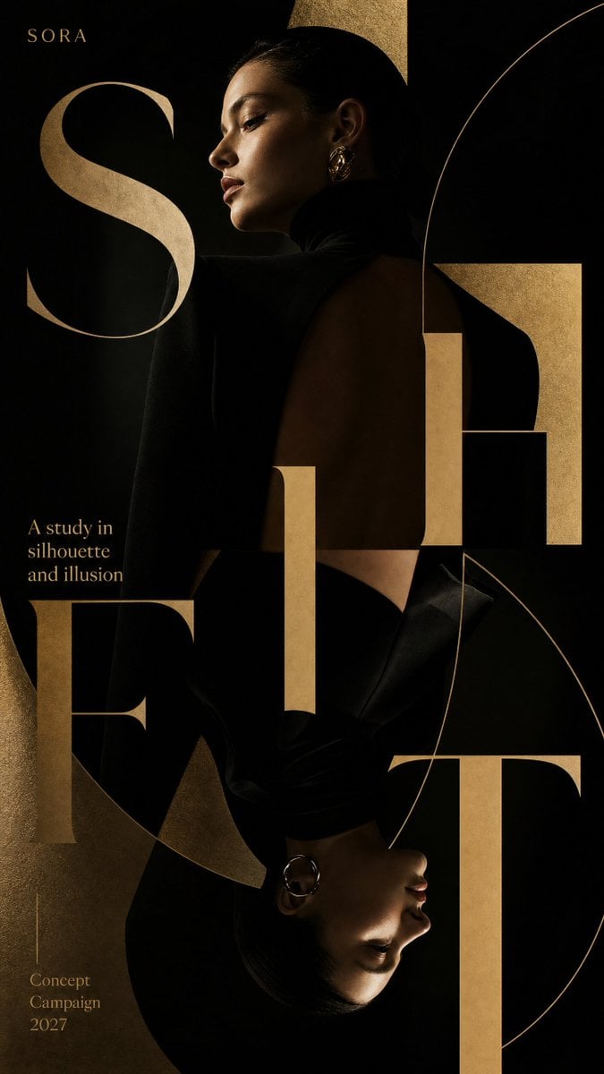 Create a high-end fashion campaign typography poster.

Theme: [Campaign Theme]
Brand / event name: [Brand Name]
Directio