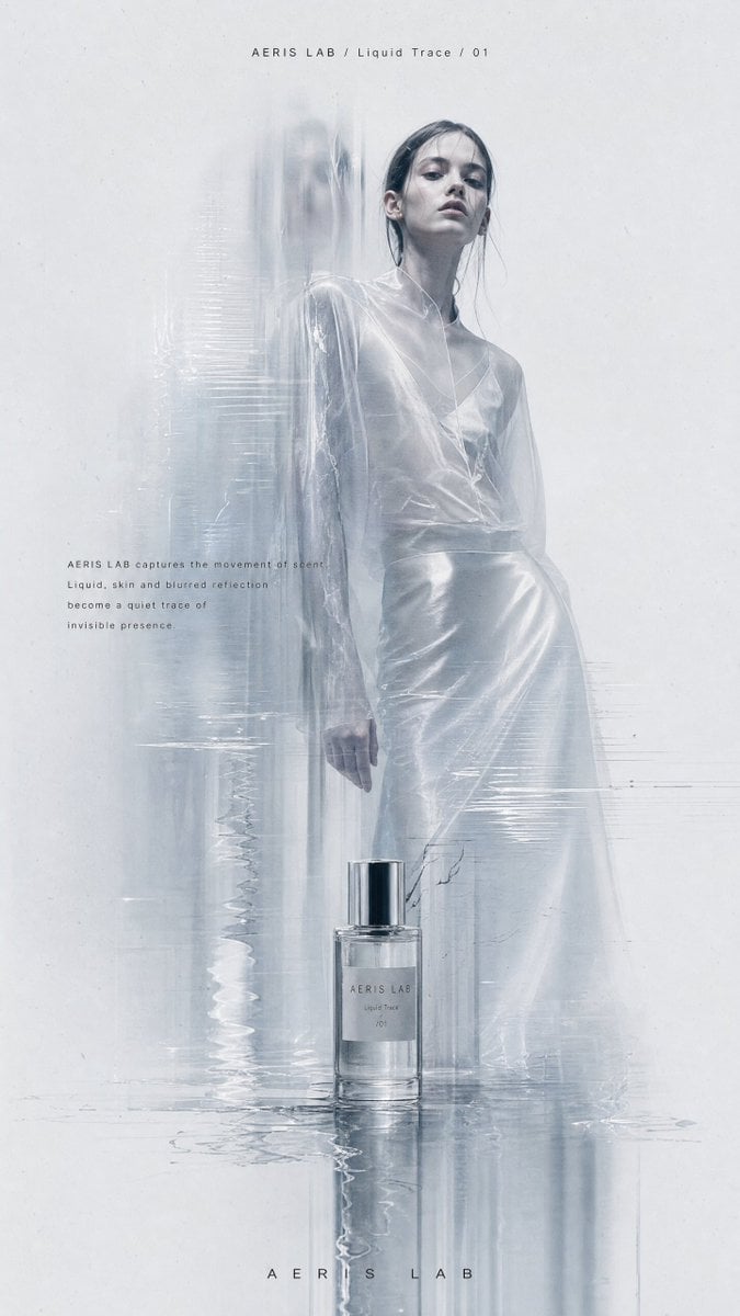 Create a vertical high-resolution experimental fashion editorial poster.

【Theme】: [Your Theme]
【Brand name】: [Your Bran